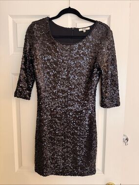 BB Dakota Black Sequin Mini Dress